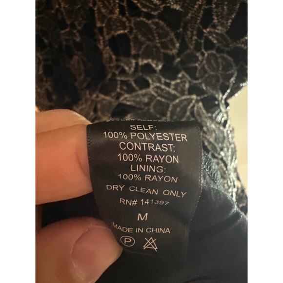 ASTR The Label Black Dress Lace Midi  Style ALD 42049 Size M Holiday Party - Picture 9 of 10